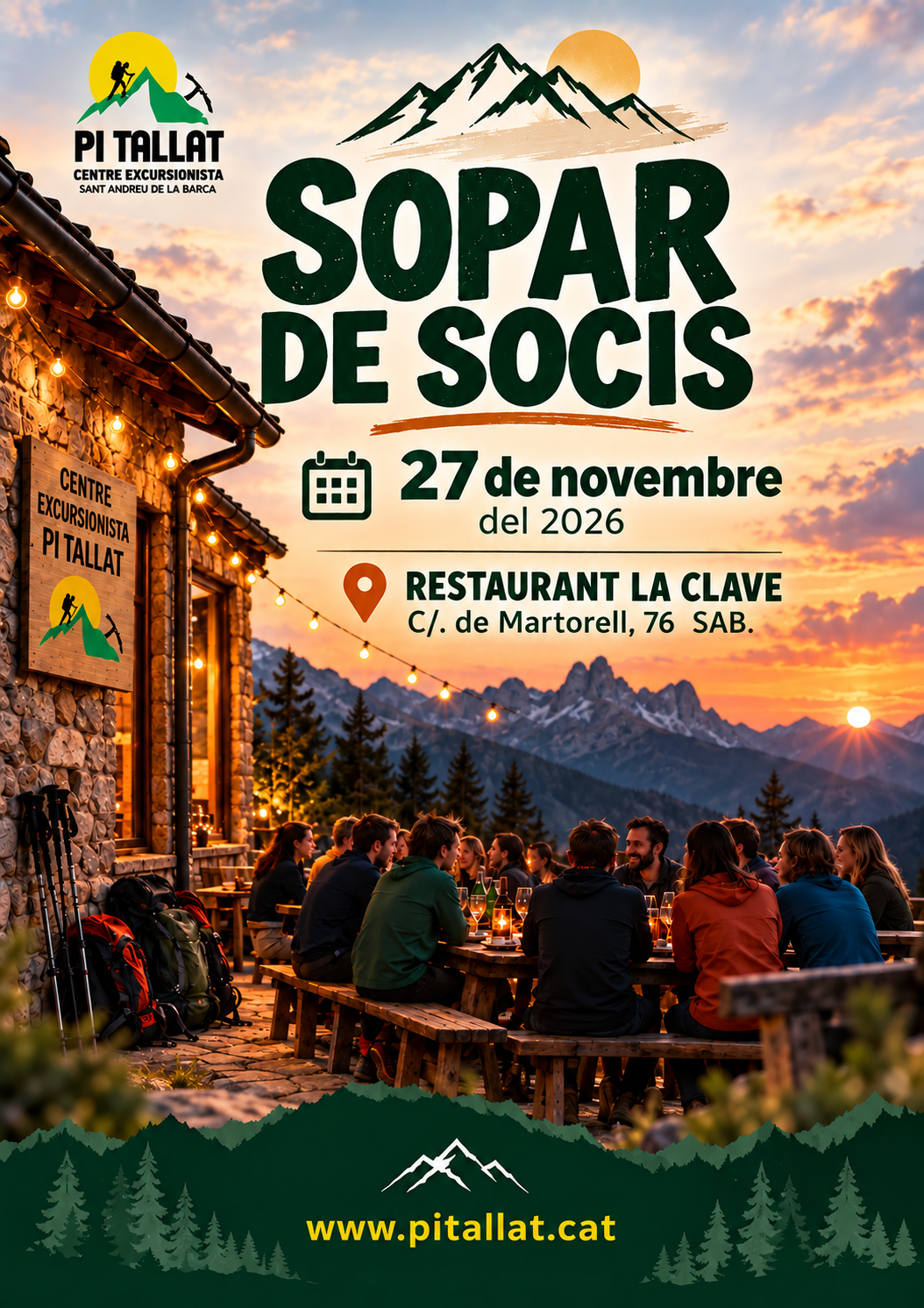 sopar de socis a la muntanya